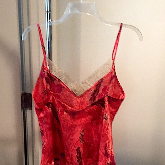 🌺Pretty, Vintage, August Silk Camisole with Lace in Size L - Picture 3 of 6